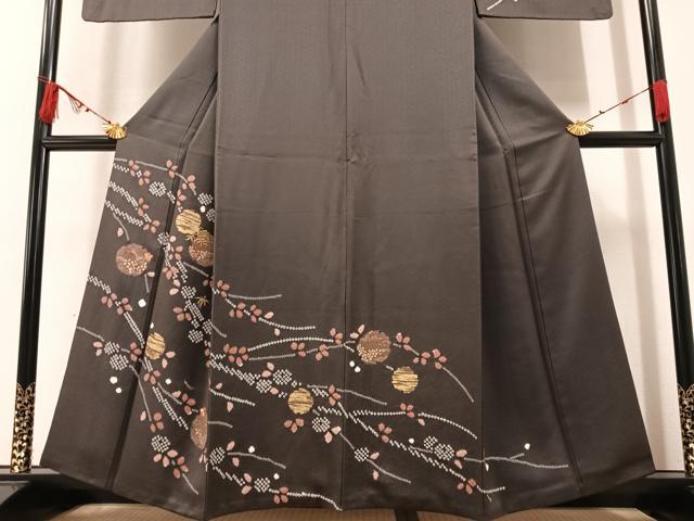 平和屋着物●訪問着　駒刺繍　絞り　松竹梅　金彩　正絹　逸品　AAAZ4544ph