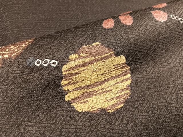 平和屋着物●訪問着　駒刺繍　絞り　松竹梅　金彩　正絹　逸品　AAAZ4544ph