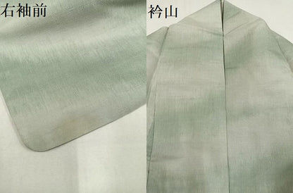 平和屋着物●訪問着 紬地 刺繍 草花文 正絹 逸品 AAAZ4546ph