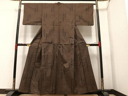 平和屋着物●本場大島紬 一元絣 間道 正絹 逸品 AAAZ4559ph