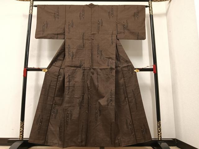 平和屋着物●本場大島紬 一元絣 間道 正絹 逸品 AAAZ4559ph