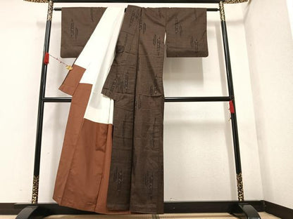 平和屋着物●本場大島紬 一元絣 間道 正絹 逸品 AAAZ4559ph