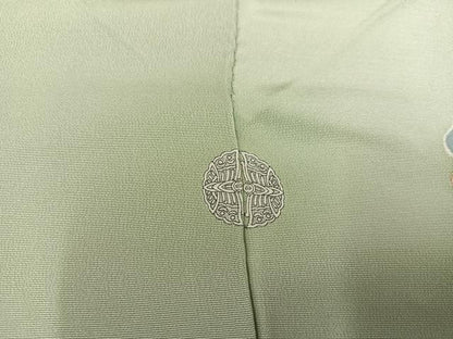 平和屋着物●訪問着 友禅 作家物 駒刺繍 枝花文 暈し染め 金彩 正絹 逸品 AAAZ4560ph