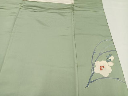 平和屋着物●訪問着 友禅 作家物 駒刺繍 枝花文 暈し染め 金彩 正絹 逸品 AAAZ4560ph