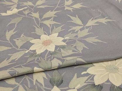 平和屋着物＊夏物　訪問着　絽　手描き　草花文　正絹　逸品　AAAZ4641jd