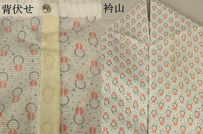平和屋着物＊夏物　小紋　絽　丸文　洗える着物　AAAZ4725jd