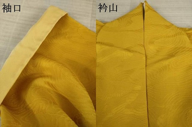 平和屋着物●上質な色無地 流水地紋 櫨染色 正絹 逸品 AAAZ4769ck