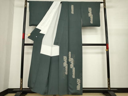 平和屋着物●訪問着 刺繍 短冊花文 椿 金彩 東武百貨店扱い 正絹 逸品 AAAZ4772ck
