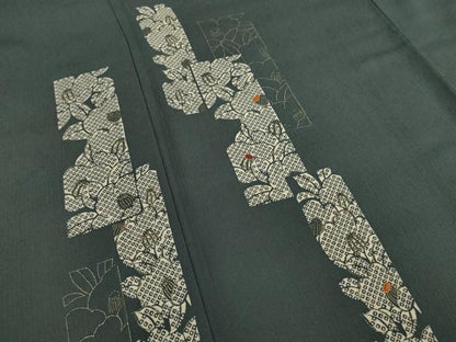 平和屋着物●訪問着 刺繍 短冊花文 椿 金彩 東武百貨店扱い 正絹 逸品 AAAZ4772ck