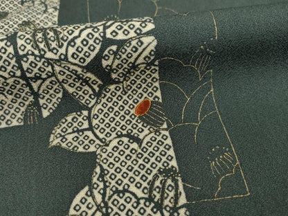 平和屋着物●訪問着 刺繍 短冊花文 椿 金彩 東武百貨店扱い 正絹 逸品 AAAZ4772ck