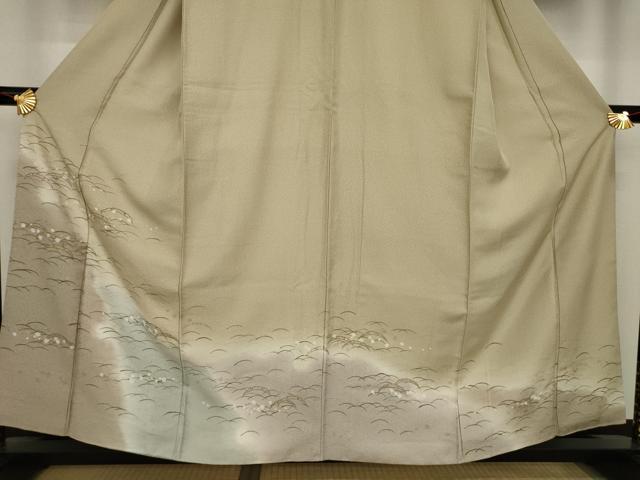 平和屋着物●訪問着 雪芝文 地紋起こし 暈し染め 金彩 正絹 逸品 AAAZ4777ck