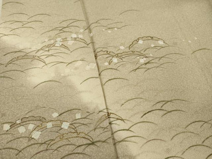 平和屋着物●訪問着 雪芝文 地紋起こし 暈し染め 金彩 正絹 逸品 AAAZ4777ck