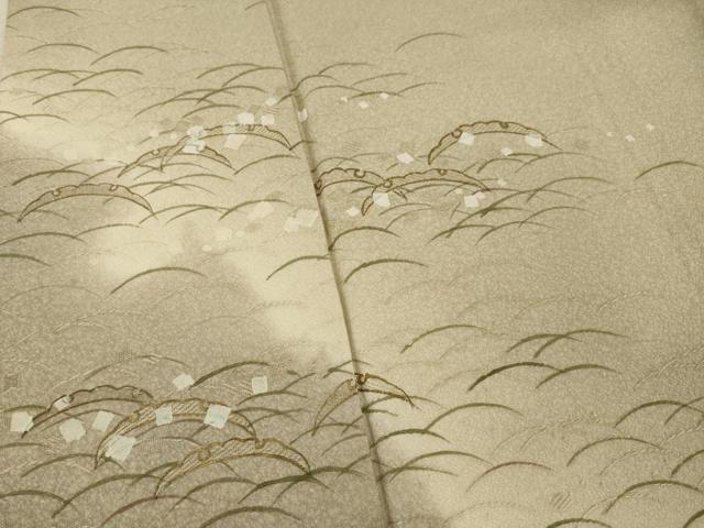 平和屋着物●訪問着 雪芝文 地紋起こし 暈し染め 金彩 正絹 逸品 AAAZ4777ck