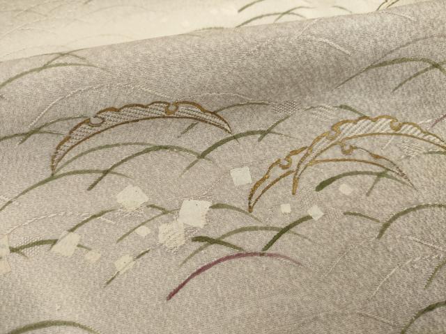 平和屋着物●訪問着 雪芝文 地紋起こし 暈し染め 金彩 正絹 逸品 AAAZ4777ck