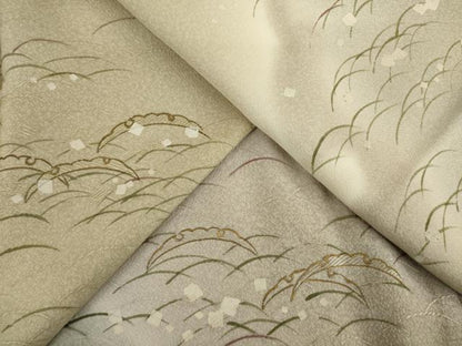 平和屋着物●訪問着 雪芝文 地紋起こし 暈し染め 金彩 正絹 逸品 AAAZ4777ck