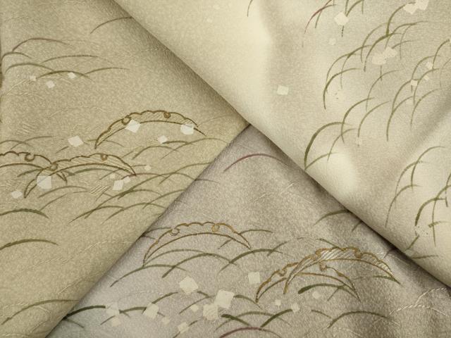 平和屋着物●訪問着 雪芝文 地紋起こし 暈し染め 金彩 正絹 逸品 AAAZ4777ck