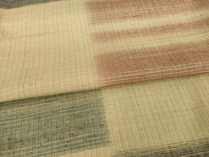 平和屋着物●上質な紬 市松文 正絹 逸品 AAAZ4781ck