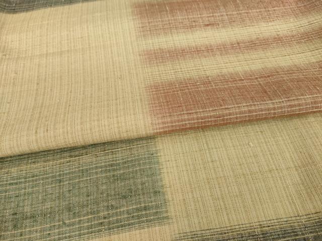 平和屋着物●上質な紬 市松文 正絹 逸品 AAAZ4781ck