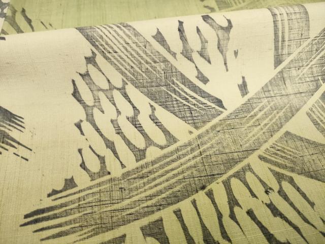 平和屋着物●上質な小紋　紬地　篭目文　木版染め　暈し染め　正絹　逸品　AAAZ4789ck