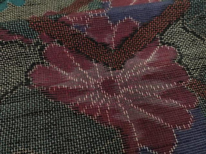 平和屋着物●上質な紬 亀甲花文 正絹 逸品 AAAZ4792ck