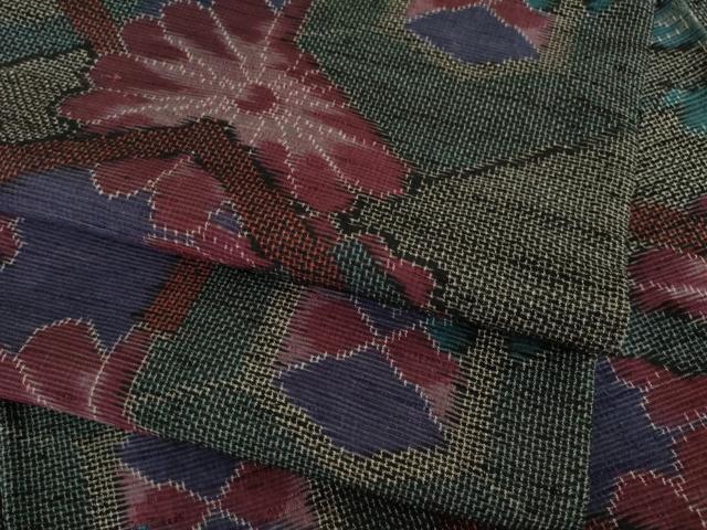 平和屋着物●上質な紬 亀甲花文 正絹 逸品 AAAZ4792ck