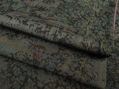 平和屋着物●上質な紬 樹林風景文 正絹 逸品 AAAZ4795ck
