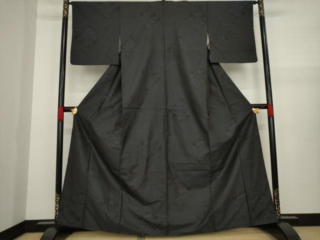 平和屋着物●本場大島紬　舞花文　正絹　逸品　AAAZ4804ck