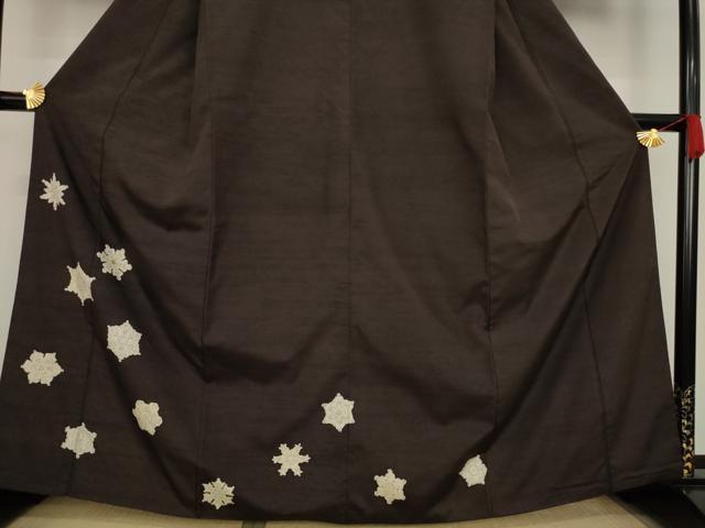 平和屋着物●訪問着　紬地　刺繍　雪華　木版染め　金糸　ゑり善扱い　正絹　逸品　AAAZ4819ck