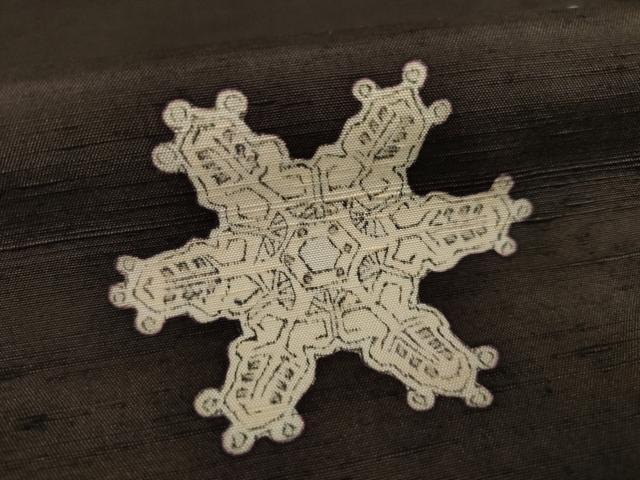 平和屋着物●訪問着　紬地　刺繍　雪華　木版染め　金糸　ゑり善扱い　正絹　逸品　AAAZ4819ck