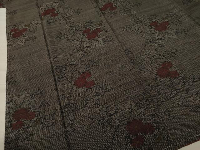 平和屋着物●本場大島紬 草花文 正絹 逸品 未使用 AAAZ4832ck