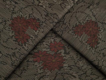 平和屋着物●本場大島紬 草花文 正絹 逸品 未使用 AAAZ4832ck