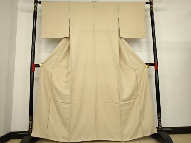 平和屋着物●上質な色無地 草花地紋 香色 正絹 逸品 AAAZ4836ck