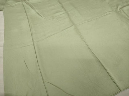 平和屋着物●二代目清次郎 手描き 色無地 柳鼠色 正絹 逸品 AAAZ4842ck