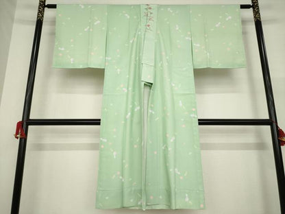 平和屋着物●長襦袢 無双仕立て 瓢箪花文 半衿刺繍 正絹 逸品 未使用 AAAZ4847ck