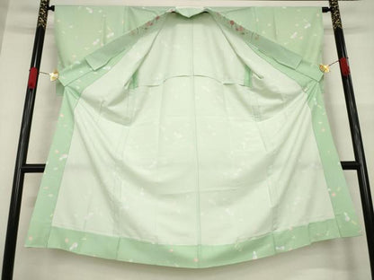 平和屋着物●長襦袢 無双仕立て 瓢箪花文 半衿刺繍 正絹 逸品 未使用 AAAZ4847ck