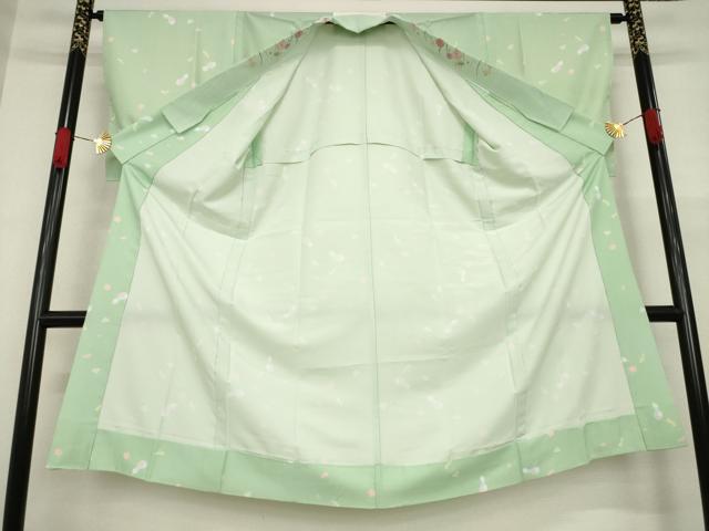 平和屋着物●長襦袢 無双仕立て 瓢箪花文 半衿刺繍 正絹 逸品 未使用 AAAZ4847ck