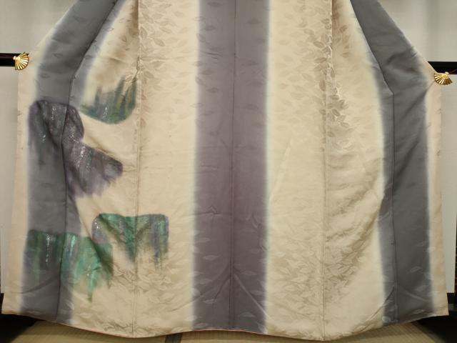 平和屋着物●訪問着　オーロラ　暈し染め　銀彩　正絹　逸品　AAAZ4860ck