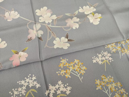 平和屋着物●本加賀友禅作家　茶谷孝志　訪問着　枝花文　正絹　逸品　AAAZ4869ck