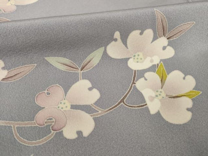 平和屋着物●本加賀友禅作家　茶谷孝志　訪問着　枝花文　正絹　逸品　AAAZ4869ck