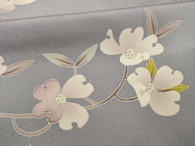 平和屋着物●本加賀友禅作家　茶谷孝志　訪問着　枝花文　正絹　逸品　AAAZ4869ck