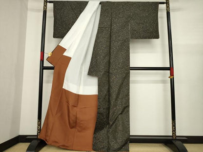 平和屋着物●本場大島紬 幾何学文様 正絹 逸品 AAAZ4874ck