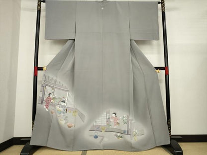 平和屋着物●豪華色留袖　友禅　童子　暈し染め　正絹　逸品　AAAZ4875ck