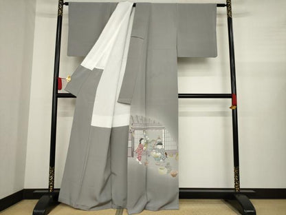 平和屋着物●豪華色留袖　友禅　童子　暈し染め　正絹　逸品　AAAZ4875ck
