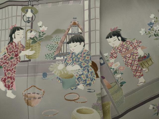 平和屋着物●豪華色留袖　友禅　童子　暈し染め　正絹　逸品　AAAZ4875ck