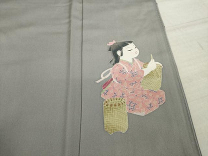 平和屋着物●豪華色留袖　友禅　童子　暈し染め　正絹　逸品　AAAZ4875ck