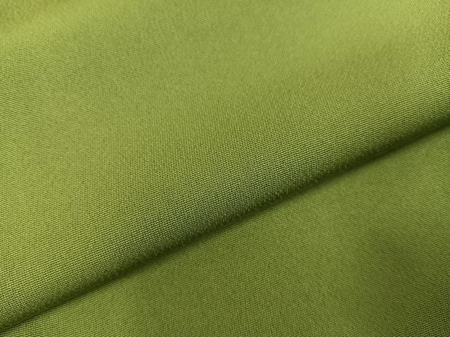 平和屋着物●上質な色無地 草色 正絹 逸品 AAAZ4885ph