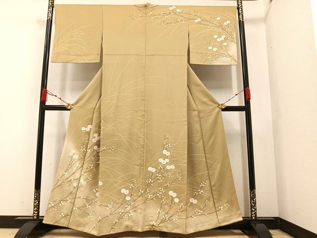 平和屋着物●訪問着　枝花文　暈し染め　金彩　正絹　逸品　AAAZ4887ph