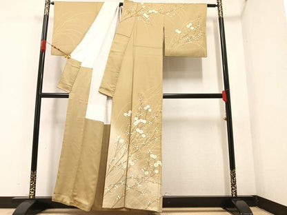 平和屋着物●訪問着　枝花文　暈し染め　金彩　正絹　逸品　AAAZ4887ph