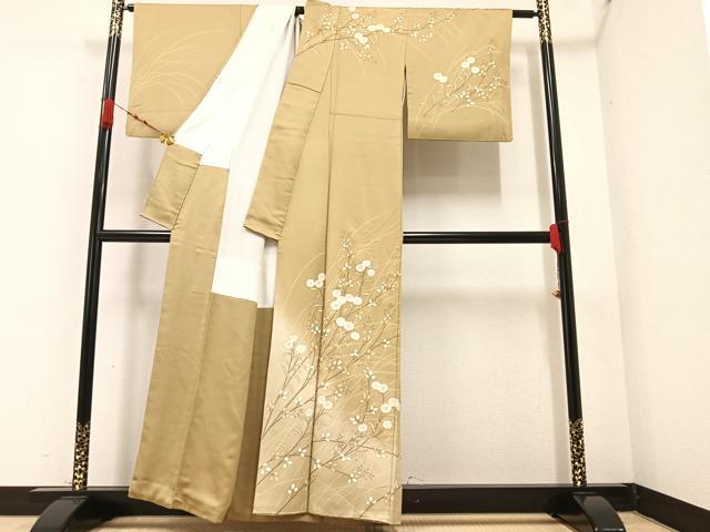 平和屋着物●訪問着　枝花文　暈し染め　金彩　正絹　逸品　AAAZ4887ph