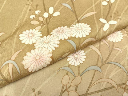 平和屋着物●訪問着　枝花文　暈し染め　金彩　正絹　逸品　AAAZ4887ph